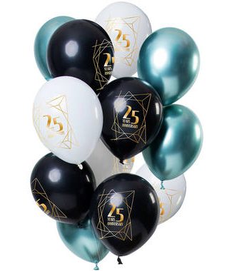 Ballonnen Jubileum 25 Jaar - 12stk