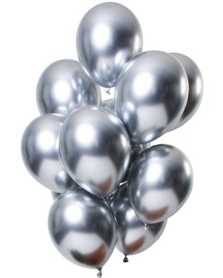 Ballonnen Mirror Chrome Zilver - 12stk