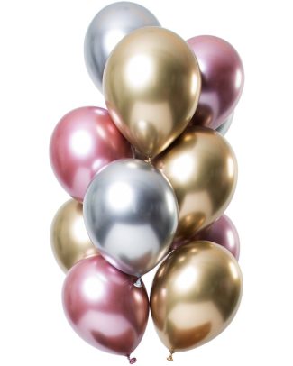 Ballonnen set morganite mix mirror chrome  - 12stk