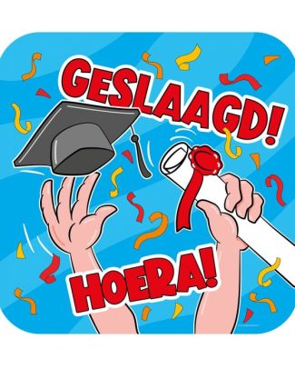 Huldeschild  Cartoon Geslaagd