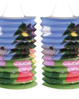 Treklampion Peppa Pig - 2x - 25 cm - papier - thema lampionnen - kinderfeestje -kinderpartijtje