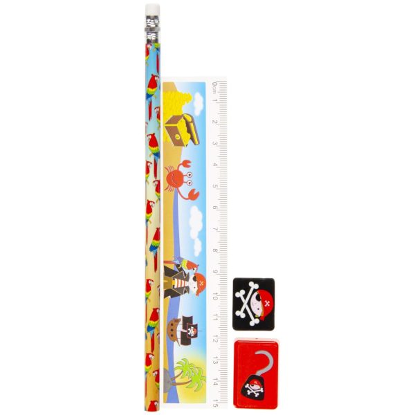 Complete piraat tekenset set 4-delig -