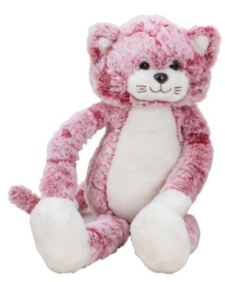 Pluche kat/poes knuffel - extra lange armen en benen - roze - 50 cm