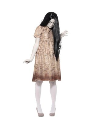 The Ring halloween verkleedkleding kostuum - voor dames - jurkje en pruik
