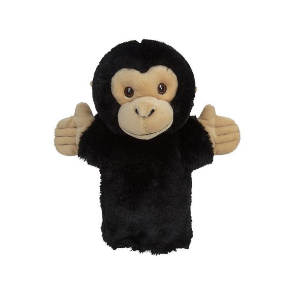 Speelgoed Handpop chimpansee aap zwart 23 cm -