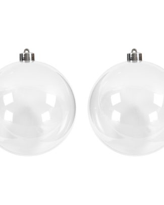 2x Transparante DIY kerstballen 13,5 cm