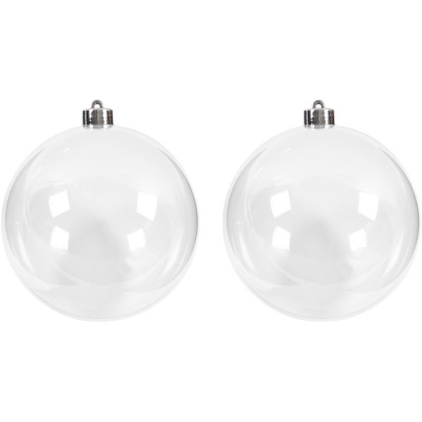 2x Transparante DIY kerstballen 13,5 cm