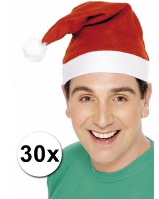 Kerstmutsen pakketje van 30 stuks