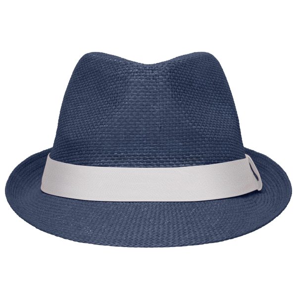 Marineblauw met wit trilby hoedje