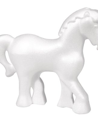 Hobby Piepschuim vormen en figuren - paardjes - wit - 15 cm - Zelf beschilderen/knutselen