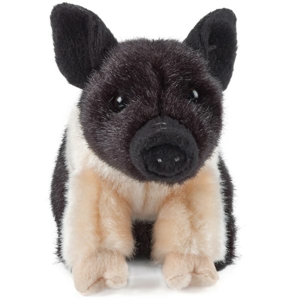 Zwart/roze varken knuffelbeest 20 cm