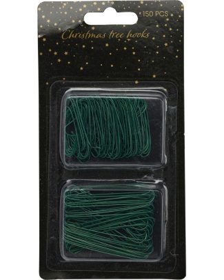 Kerstbalhaakjes/kerstboomhaakjes - 150x stuks - groen - 3,5 en 6 cm