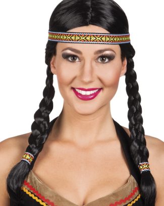 Indianen Pruik Kewanee Met Haarband