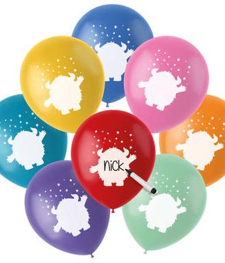 Ballonnen Color Pop Monster Bash Beschrijfbaar - 8stk