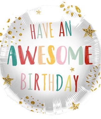 Folieballon Have an Awesome Birthday Retro - 45cm