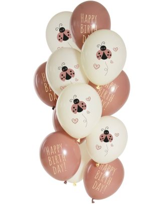 Ballonnen Set Birthday Ladybug - 12stk