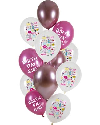 Ballonnen Set Birthday Girly - 12stk