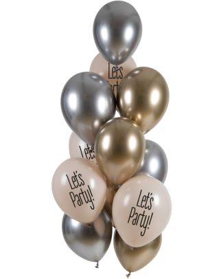 Ballonnen Set let's Party White Tie - 12stk