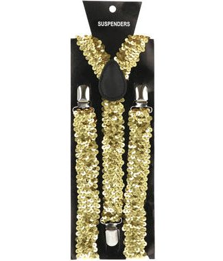 Bretels met gouden pailletten