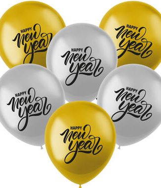 Balonnen Happy New Year - 6stk