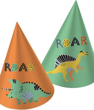 Feesthoedjes Dino Roar - 6stk