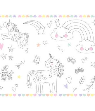 Coloring Placemats Unicorns&Rainbows - 6stk
