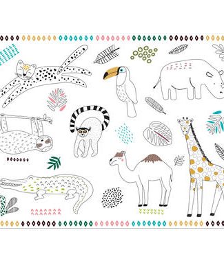 Coloring Placemats Zoo Party - 6stk