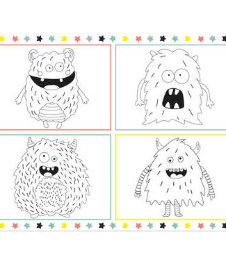 Coloring Placemats Monster Bash - 6stk