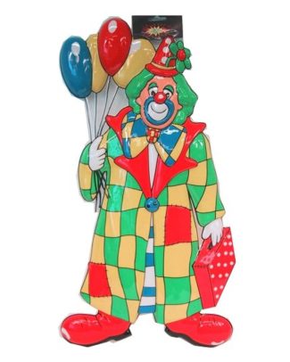 Clown carnaval decoratie met ballonnen 60 cm