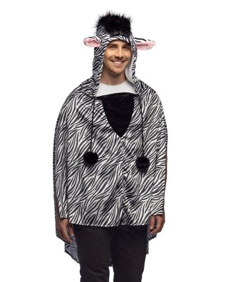 Pluche Poncho Zebra