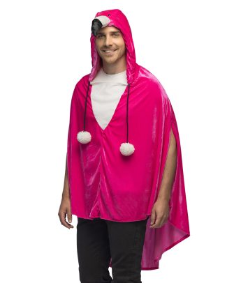 Pluche Poncho Flamingo