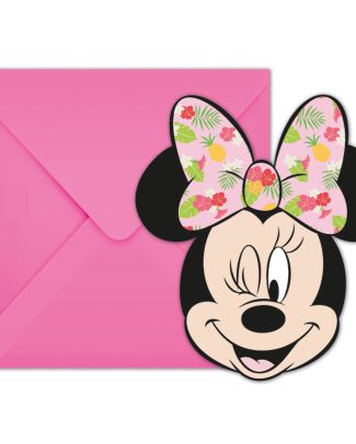 Minnie Mouse Tropical Uitnodigingen - 6 stuks