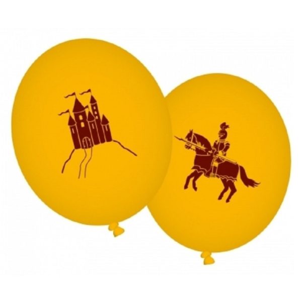 Zakje met 8x stuks Ridders feest thema ballonnen - Kinder Verjaardag feestartikelen