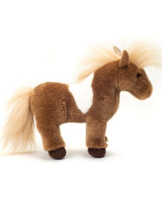 Knuffeldier Shetland Pony/paardje - zachte pluche stof - premium kwaliteit knuffels - bruin - 25 cm