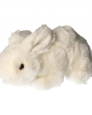 Knuffeldier Konijn - Pluche knuffel - wit - 20 cm - boerderij/huisdier knuffel