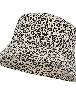 Vissershoedje/zonnehoedje luipaardprint - wit - one size - volwassenen - bucket hat