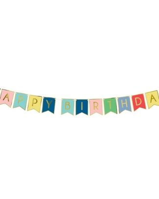 Verjaardags feest slinger - Happy Birthday - multi kleur - 1,75 meter - feest slinger