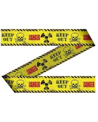 Geel markeerlint Keep out Danger - 1,5 meter - Halloween / horror versiering