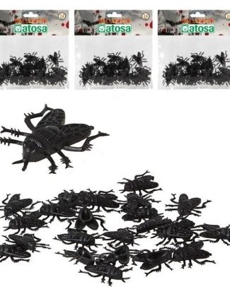 72x Horror decoratie vliegen van plastic 2 cm