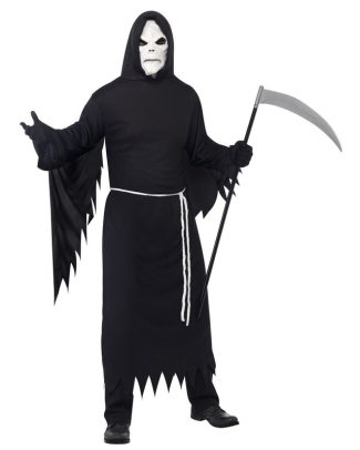 Magere Hein/dood Halloween kostuum - met masker - zwart - voor volwassenen - one size