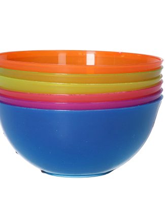 6x Onbreekbare schaaltjes gekleurd 13 cm -