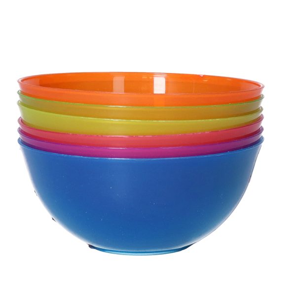 6x Onbreekbare schaaltjes gekleurd 13 cm -