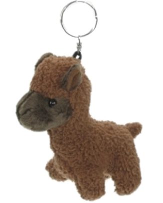 Alpaca knuffel sleutelhanger 12 cm bruin