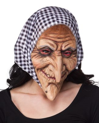 Latex Masker Heks met Kap