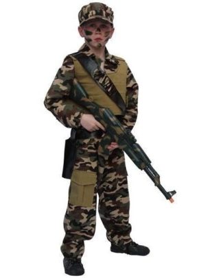 Faram Party Soldaten/Leger camouflage verkleedkostuum - voor kinderen - compleet