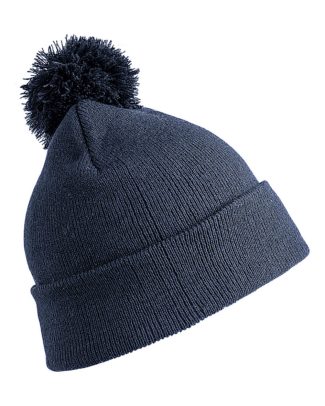 Trendy warme wintermuts in het donkerblauw - met pom pom - voor kinderen