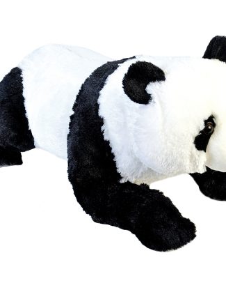 Wild Republic grote knuffel panda liggend - zwart/wit - 76 cm - Dieren knuffels