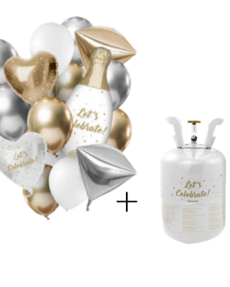 Helium Tank Set Let's Celebrate