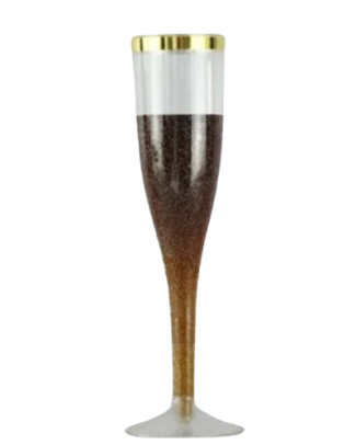 Champagne Flutes met Goud randje - 10 stk