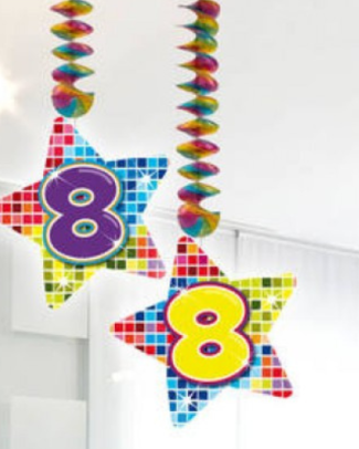 Spiraalversiering Birthday Blocks 4 jaar - 2 stuks